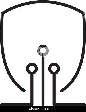 Technologie schild Konzept Design vektor Symbol auf weißem Hintergrund Stock Vektor