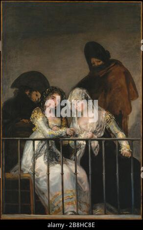 Majas auf Balkon von Francisco de Goya. Stockfoto