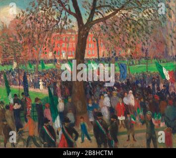 William J. Glackens - Parade, Washington Square (1912). Stockfoto