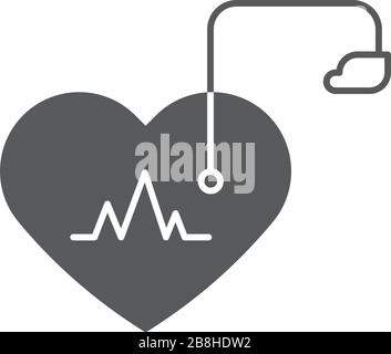 Künstlicher Herzschrittmacher vektorsymbol Konzept, auf weißem Hintergrund Stock Vektor