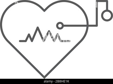 Künstlicher Herzschrittmacher vektorsymbol Konzept, auf weißem Hintergrund Stock Vektor