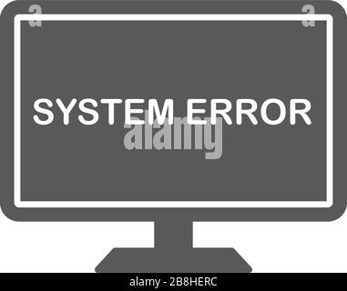Computer Fehler Bildschirm vektorsymbol Konzept, auf weißem Hintergrund Stock Vektor