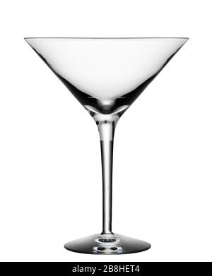 Leeres Cocktailglas isoliert auf weißem Hintergrund Stockfoto