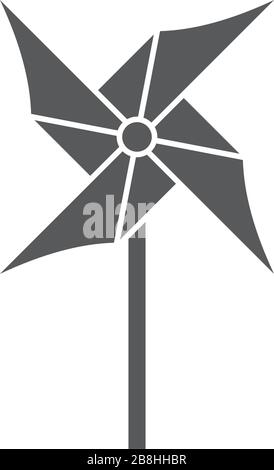 Symbol für Pinwheel-Vektor der Papierfabrik, isoliert auf weißem Hintergrund Stock Vektor