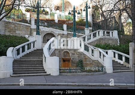 Strudlhofstiege eine alte Treppe im Wahrzeichen Wiens Stockfoto