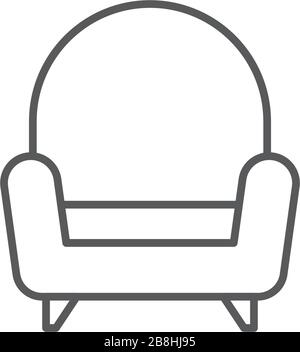 Sofa, Tischvektor-Symbol-Konzept, isoliert auf weißem Hintergrund Stock Vektor