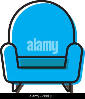 Sofa, Tischvektor-Symbol-Konzept, isoliert auf weißem Hintergrund Stock Vektor