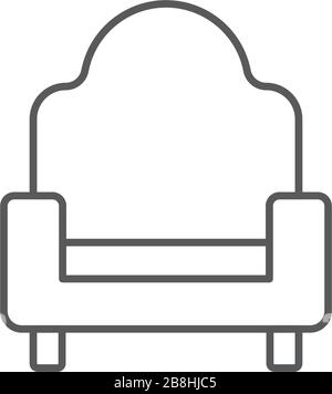 Sofa, Tischvektor-Symbol-Konzept, isoliert auf weißem Hintergrund Stock Vektor