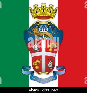 Corpo dei Carabinieri, Wappen auf italienischer Flagge, Italien, Vektorgrafiken Stock Vektor