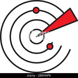 Radar vektorsymbol Konzept, auf weißem Hintergrund Stock Vektor