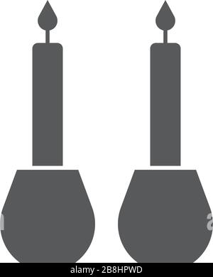 Symbol für das Vektorsymbol "Shabbat Kerzen" auf weißem Hintergrund isoliert Stock Vektor