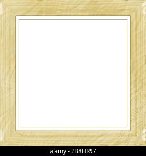 Vintage Bilderrahmen, Holz vergoldet, weißer Hintergrund, Schneidepfad enthalten Stockfoto