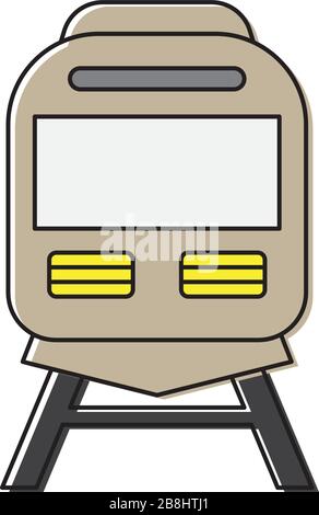 Train on Railway Vector Icon Transportsymbol isoliert auf weißem Hintergrund Stock Vektor