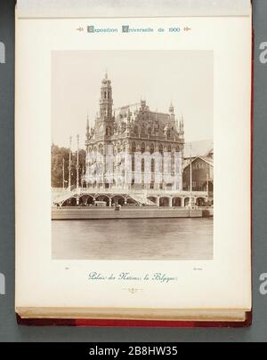 PARIS EXPO 1900 - PALAST DER NATIONEN, BELGIEN Ausstellung Universelle Paris 1900. Palais des Nations, la Belgique. Photographie de Neurdein Frères. Musée des Beaux-Arts de la Ville de Paris, Petit Palais. Stockfoto