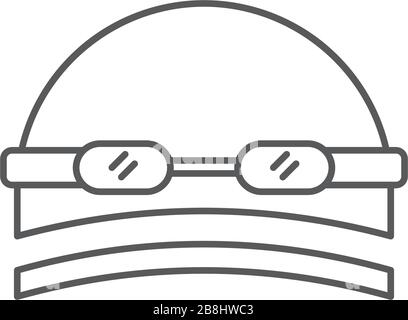 Auf weißem Hintergrund isoliertes Vektorsymbol für Bademütze und Brille Stock Vektor
