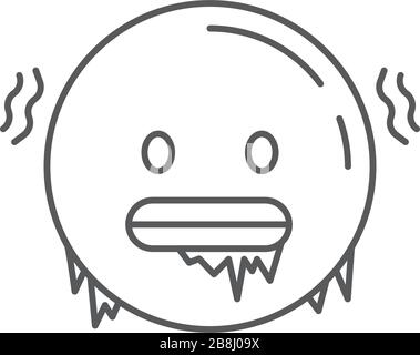 Kaltgefrierendes Emoticon-Symbol für das Vektorsymbol Emoji auf weißem Hintergrund isoliert Stock Vektor