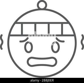 Kaltgefrierendes Emoticon-Symbol für das Vektorsymbol Emoji auf weißem Hintergrund isoliert Stock Vektor