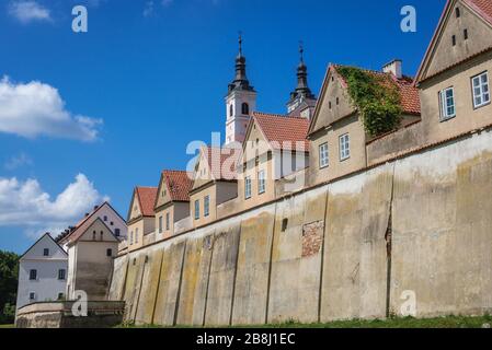 Alte Monks beherbergt das Kloster Post Camaldolese in Wigry innerhalb des Bezirks Suwalki, der polnischen Wojewodschaft Podlaskie Stockfoto