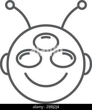 Symbol für außerirdisches Emoticon-Vektor isoliert auf weißem Hintergrund Stock Vektor