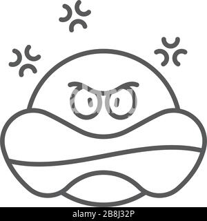 Symbol für das Symbol für das Emoji-Vektorsymbol "Angry Face" wurde auf weißem Hintergrund isoliert Stock Vektor