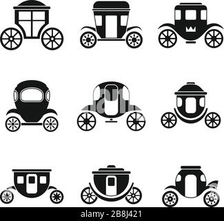 Brougham Icons Set. Einfacher Satz von brougham-vektorsymbolen für Webdesign auf weißem Hintergrund Stock Vektor