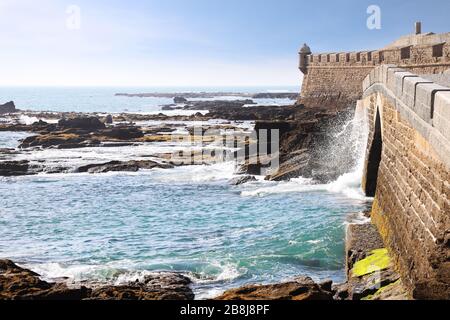 Castillo San Sebastian, Cadiz, Andalusien, Spanien Stockfoto