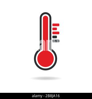 Symbol für flachen Temperaturvektor. . Wetter, heißes und kaltes Klima für die Website, Mobile App Design.Medicine Thermometer. Coronavirus cuarantine Vektor eps 10 Stock Vektor