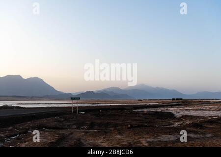 Afrika, Dschibuti, Assalsee. Blick auf den Assalsee Stockfoto