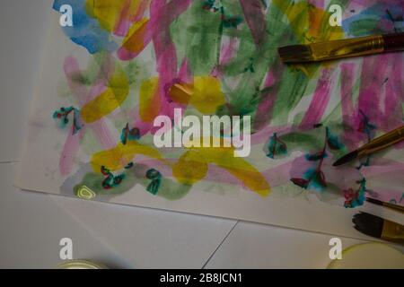 Abstrakter Hintergrund mit Aquarell bemalt. Stockfoto