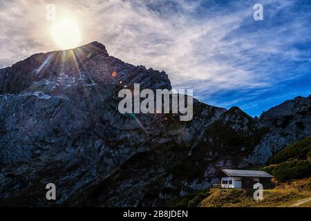 Alpspitze in den bayerischen Alpen Stockfoto