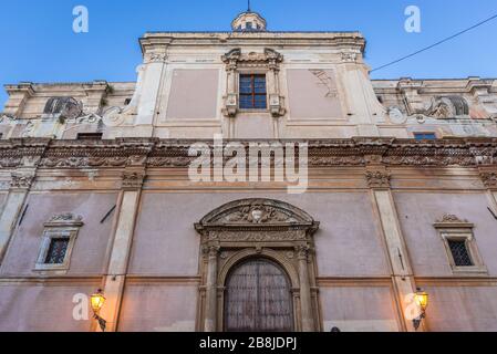 Die Kirche der Heiligen Katharina von Alexandrien an der Piazza Pretoria wird auch als Platz der Schande in der Stadt Palermo auf der Insel Sizilien in Süditalien bezeichnet Stockfoto