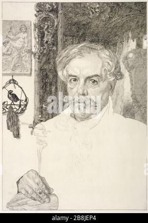 Edmond de Goncourt Félix Bracquemond (1833-1914). 'Portrait d'Edmond de Goncourt'. Musée des Beaux-Arts de la Ville de Paris, Petit-Palais. Stockfoto