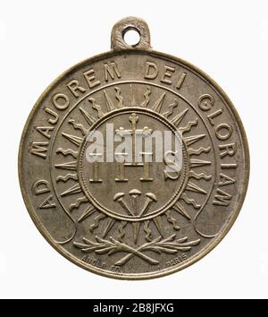 Mitglieder der Gesellschaft Jesu erschossen von der Pariser Kommune, 24. Bis 26. Mai 1871 (Dummy-Titel) membres de la Société de Jésus fusillés par la Commune de Paris, 24. Bis 26. Mai 1871. Cuivre et argent. 1871. Paris, musée Carnavalet. Stockfoto