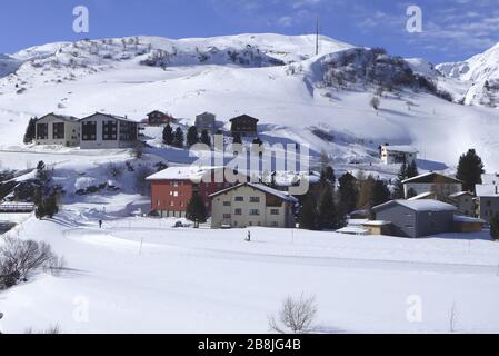 Bivio, idyllisches Bergdorf am Julierpass Stockfoto