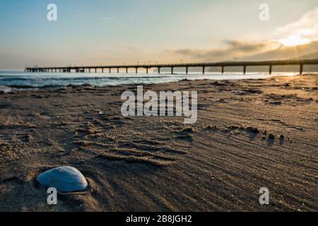 Die Anlegestelle in Binz auf der Insel Rügen in Mecklenburg-Vorpommern Stockfoto