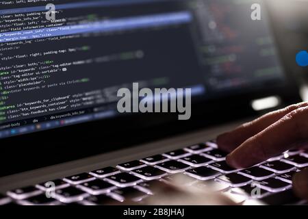 Die Entwicklung Programmierung und Coding Technologies. Website Design. Programmierer in einer Software arbeiten, entwickeln Unternehmen Office. Stockfoto