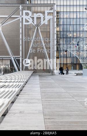 Bibliothèque nationale de France, Nationalbibliothek von Frankreich, Quai François Mauriac, Paris, Frankreich Stockfoto