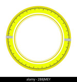 Hand Holding Roulette Construction Tool. Symbol für Tape für industrielle Messungen auf weißem Hintergrund isoliert Stock Vektor