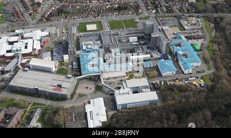 Luftaufnahme des Aintree University Hospital, Liverpool Stockfoto