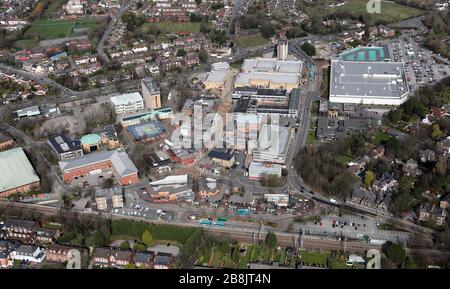 Luftbild zum Stadtzentrum von Huyton Stockfoto