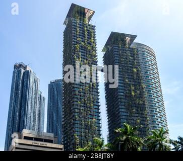 Le Nouvel KLCC Luxus Wohntürme mit vertikalen Gärten Kuala Lumpur Stadtzentrum Malaysia Stockfoto