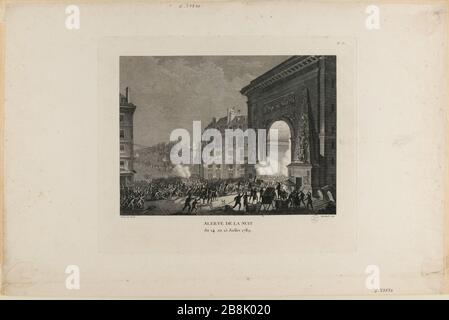 WARNUNG IN DER NACHT vom 14. Auf den 15. Juli 1789. (Aufgeführte Sicherheit (Buchstabe)) Stockfoto