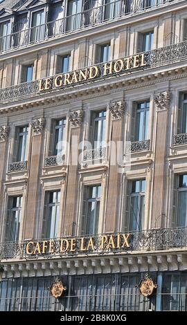 Le Grand Hotel und Café De La Paix Paris Frankreich Stockfoto