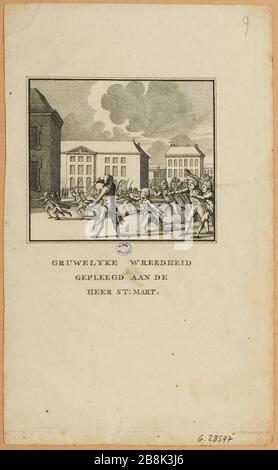 Holländische phantasievolle Darstellung der Ermordung des Lord St Mart Event Massakers vom 2. Bis 6. September 1792. Französische Revolution. (Dummy-Titel) Stockfoto