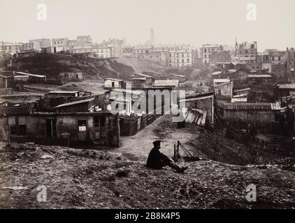 OBEN AUF DER CHAMPLAIN STREET (rechts schießen). 'Champlain Street, 20. Bezirk, für 'Rue Champlain, Paris (XXème arr.), 1872-1879. Photographie de Charles Marville (13-1879). Paris, musée Carnavalet. Stockfoto