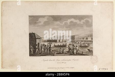 Ertränken in der von Carrier bestellten Loire-Loiré, 6 und 7 Xbre 1710. (TI) Stockfoto