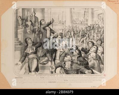 Französische Revolution: 9 Thermidor Jahr II Tag oder 27. Juli 1704. Mitglieder (Thermidorier) empèchent Robespierre sprechen mit dem Konvent. (Dummy-Titel) Stockfoto