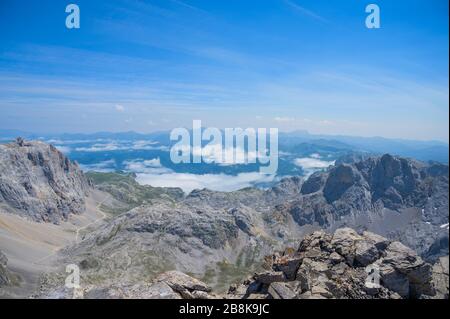 Berühmte Felsenberge in Asturien, Spanien, Europa Stockfoto