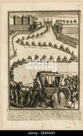 Louis 15. Roy im Namen Frankreichs und der Arteria Navarra sagte der kleine Sohn Louis, den 14 Grand. Am 12. September 1715. Vincennen, um ins parlament zu kommen, hält ein Bett der Gerechtigkeit [...] (TI) Stockfoto