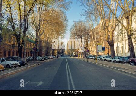 Niemand auf der Straße (Rom zur Zeit von Covid 19) Stockfoto